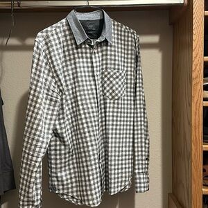 Rag & Bone XL charcoal gray plaid long sleeve 100% Cotton